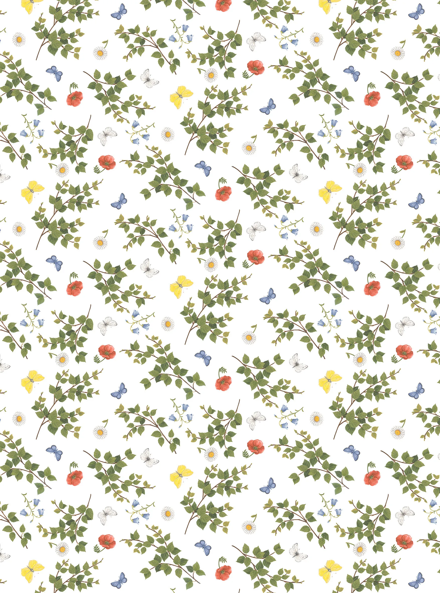 birchäng fabric, 绿色-multi Arvidssons Textil