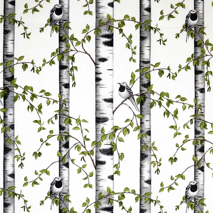 Björkdungen 面料 - 白色 - Arvidssons Textil