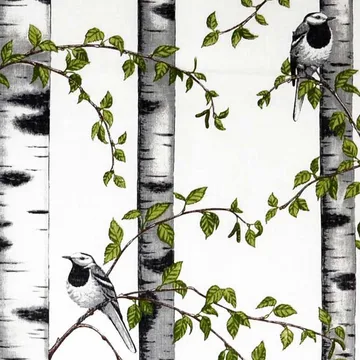 Björkdungen 面料 - 白色 - Arvidssons Textil
