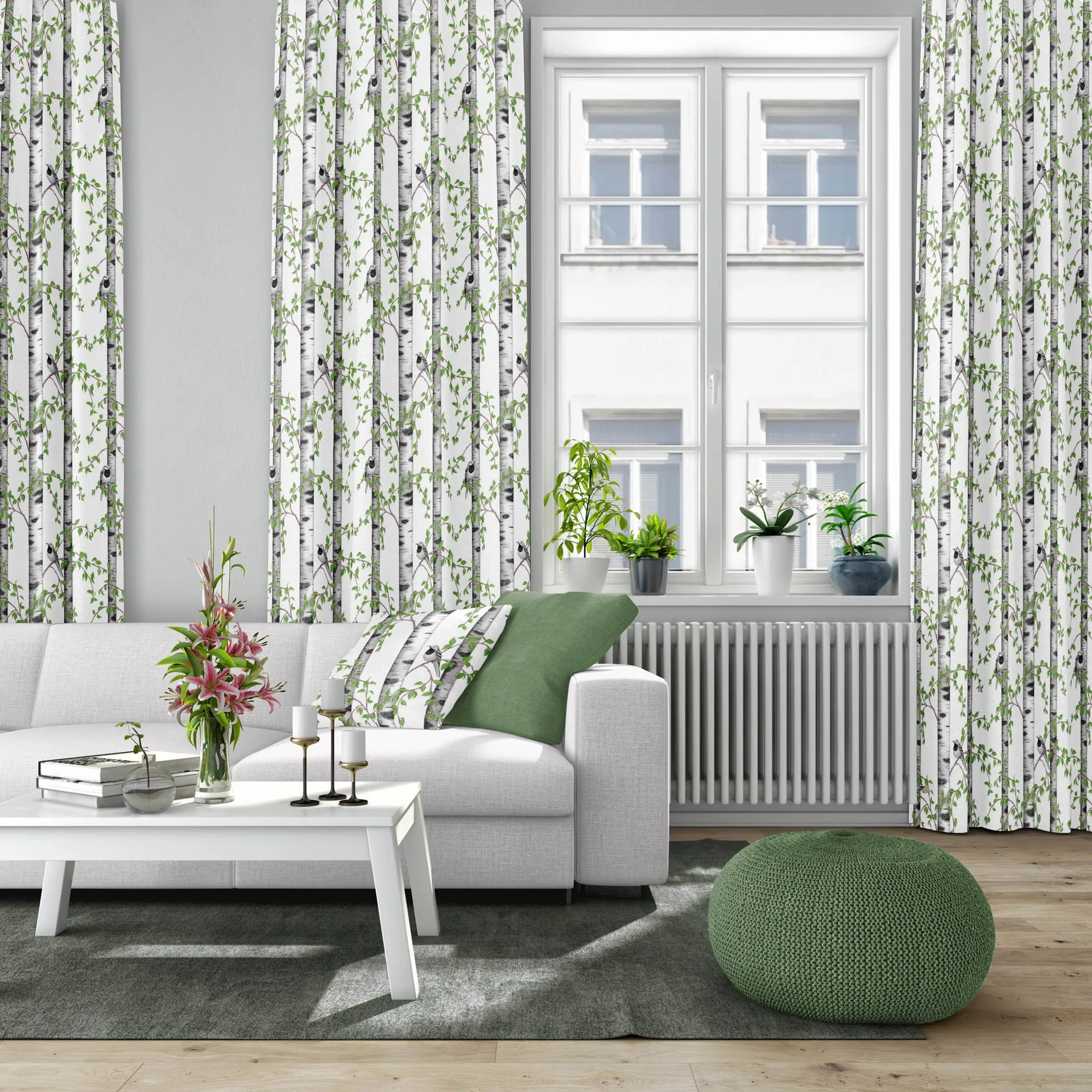 Björkdungen 面料, 白色 Arvidssons Textil