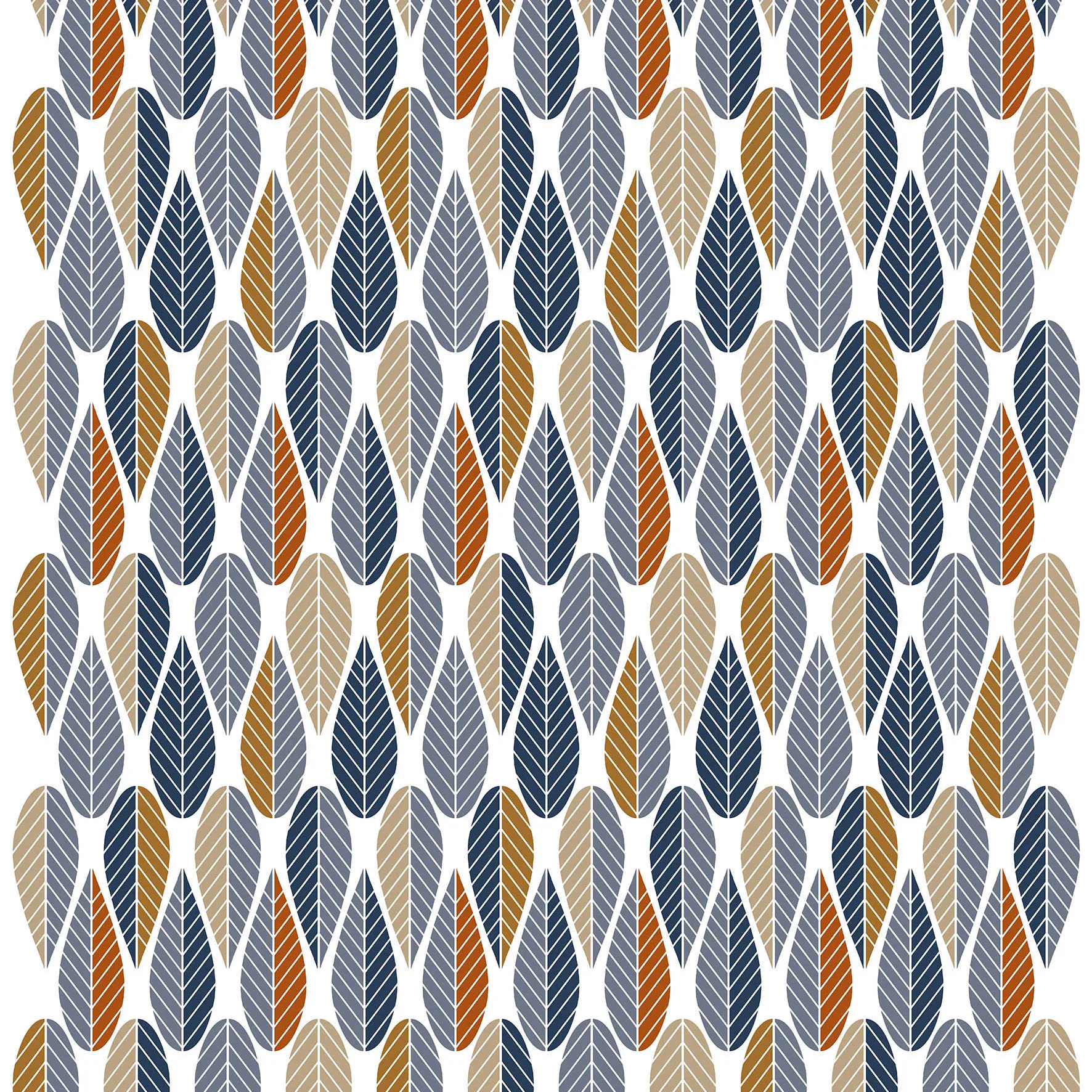 Blader oilcloth, 蓝色 Arvidssons Textil