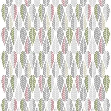 Blader 面料 - 粉色_灰色_绿色 - Arvidssons Textil