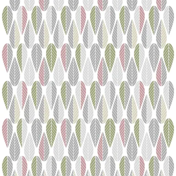 Blader 面料 - 粉色_灰色_绿色 - Arvidssons Textil