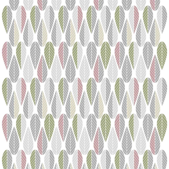 Blader 面料 - 粉色_灰色_绿色 - Arvidssons Textil