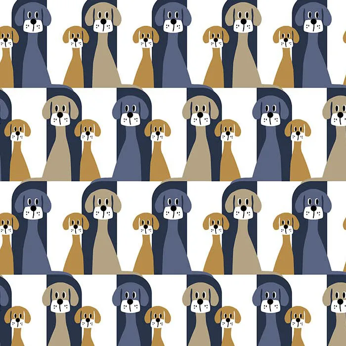 Buster 纺织品 (fabric), 蓝色-米色 Arvidssons Textil