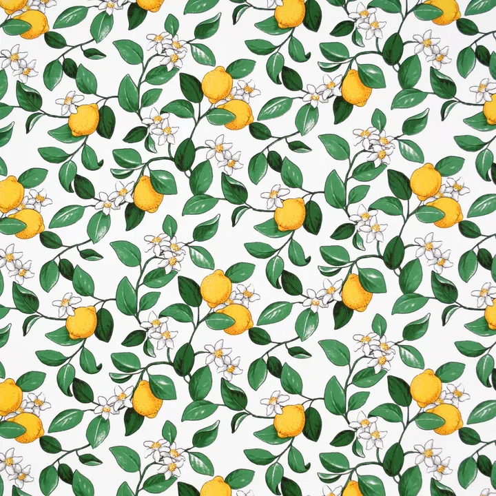 Citronlycka 面料 - 白色 - Arvidssons Textil
