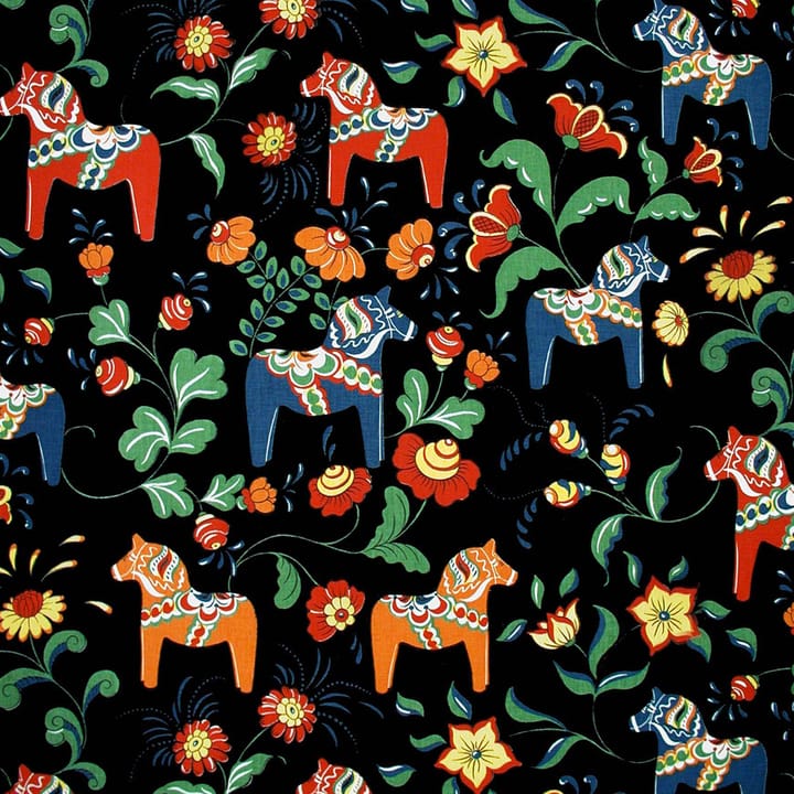 Dala horse oilcloth - 黑色 - Arvidssons Textil