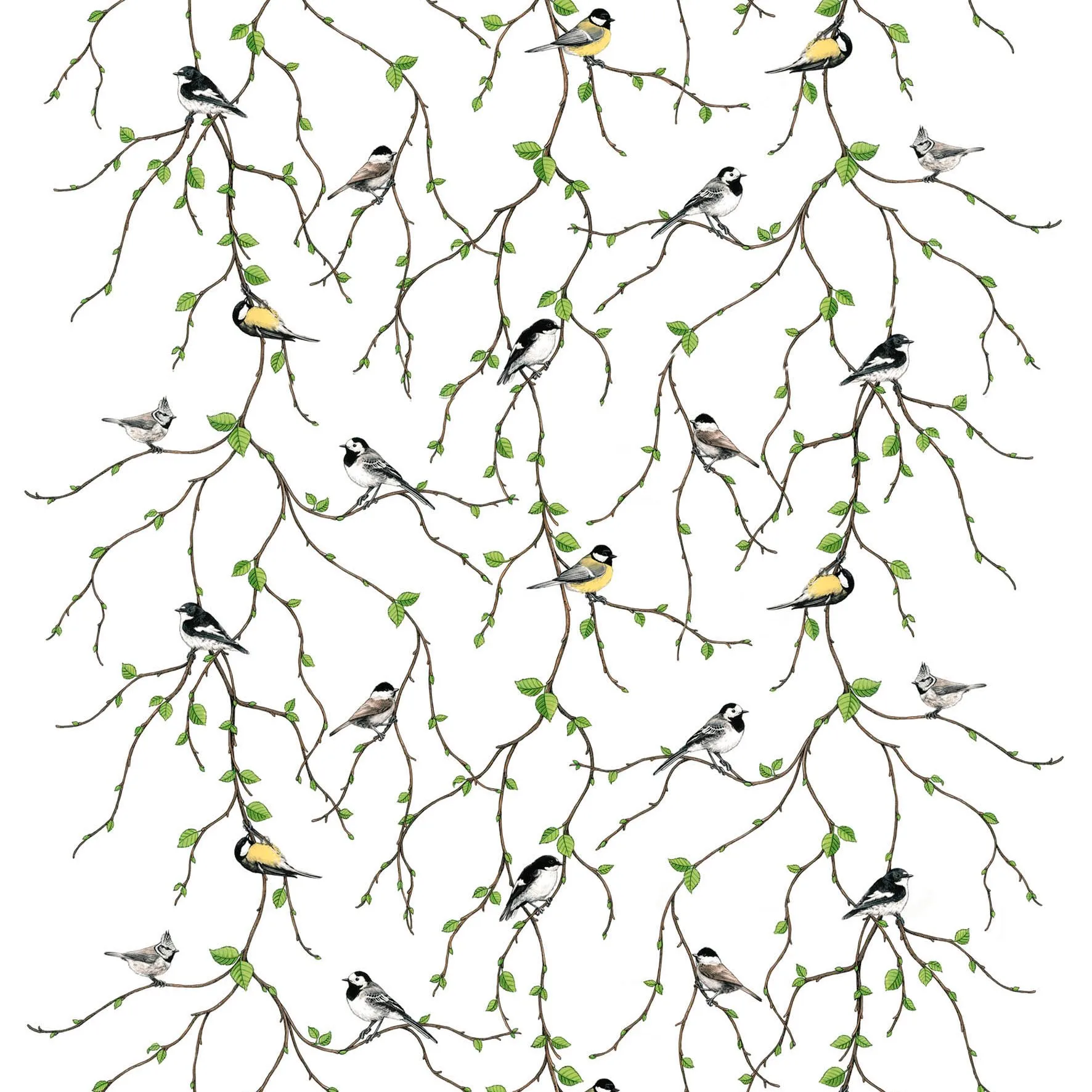 Fågelfest 纺织品 (fabric), multi Arvidssons Textil