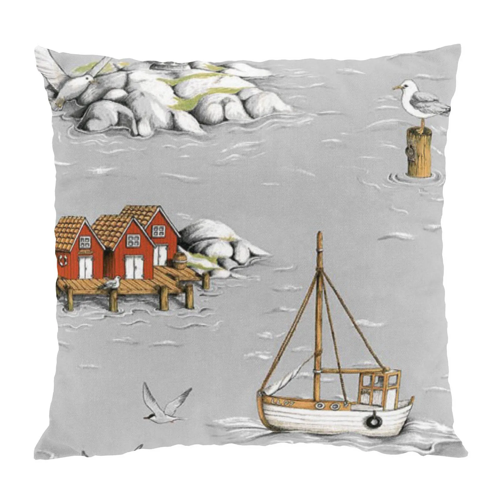 Fiskeskär 靠枕套 47x47 cm, 灰色 Arvidssons Textil