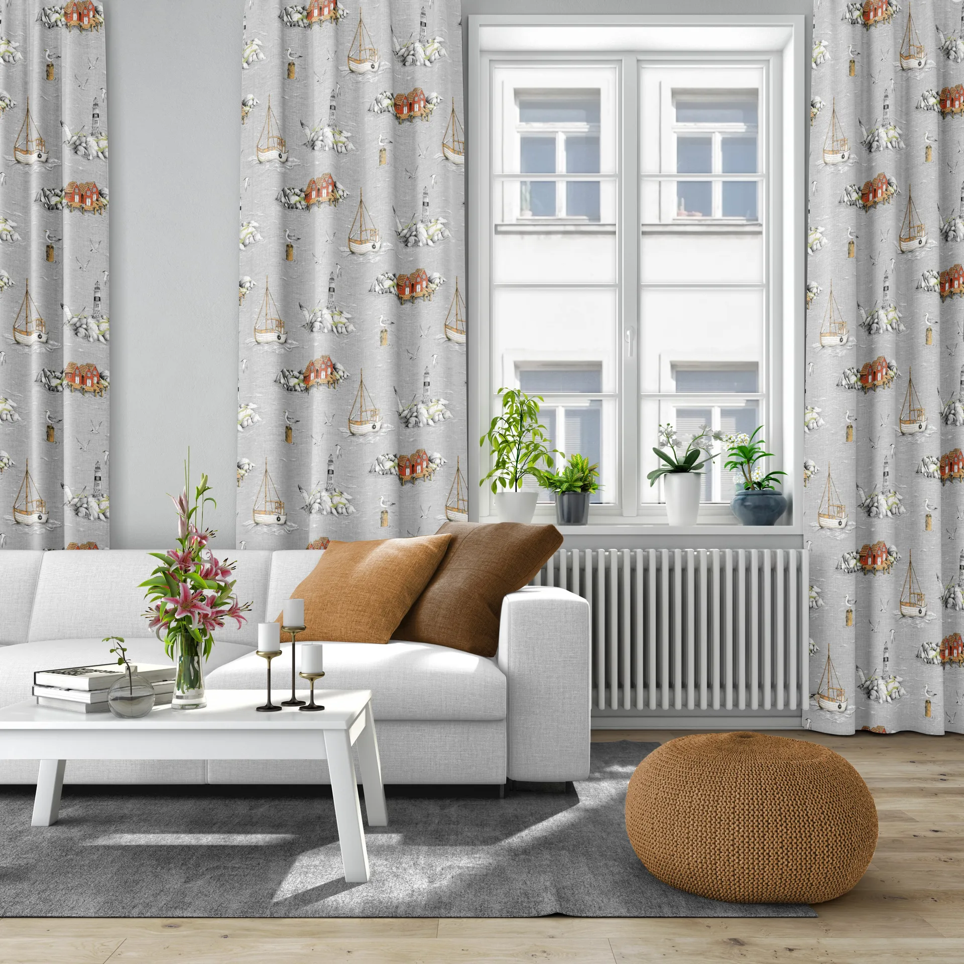 Fiskeskär 纺织品, 灰色 Arvidssons Textil