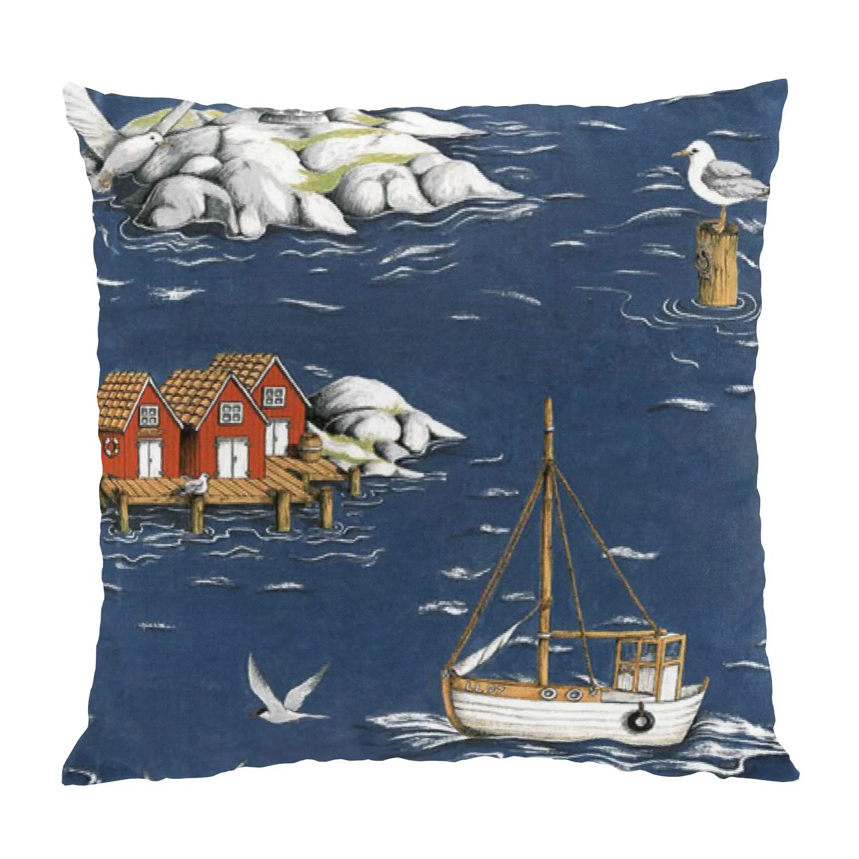 Fiskeskär靠垫套47x47cm, 蓝色 Arvidssons Textil