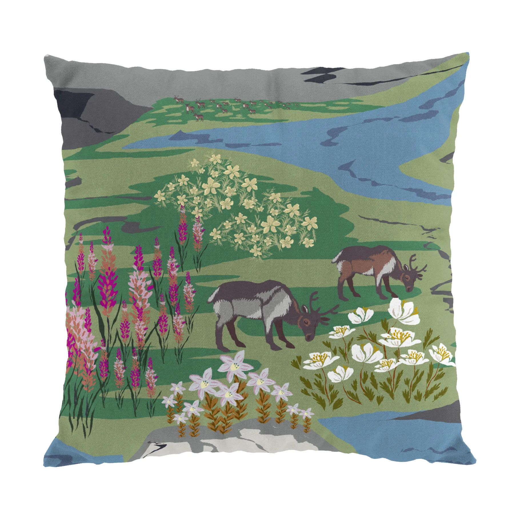 Fjällängar 靠枕套 47x47 cm, 绿色 Arvidssons Textil