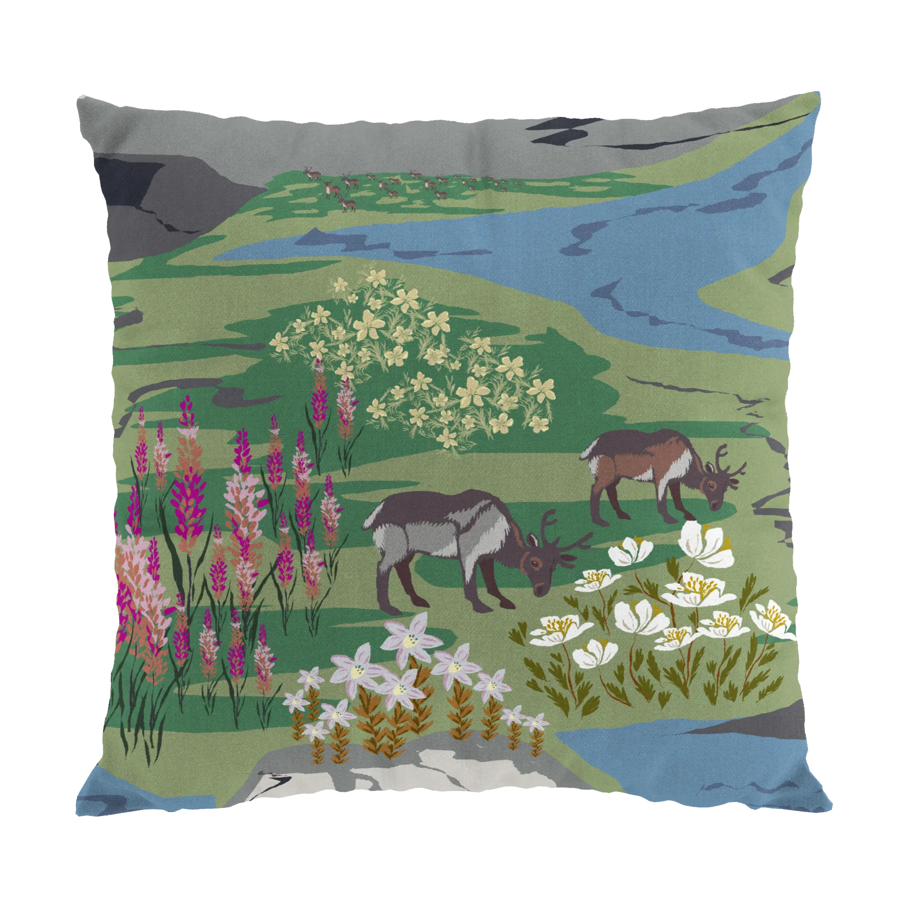 Fjällängar 抱枕套 47x47cm, 绿色 Arvidssons Textil