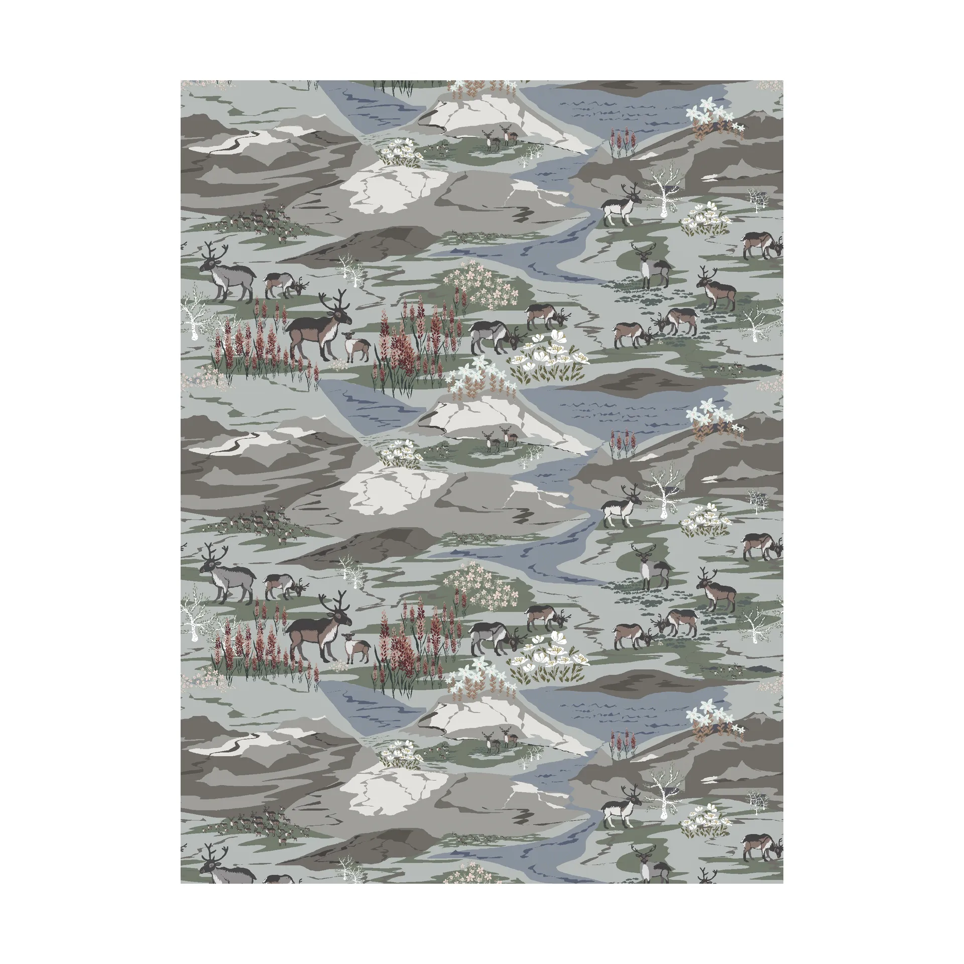 Fjällängar 纺织品, 灰色/绿色 Arvidssons Textil