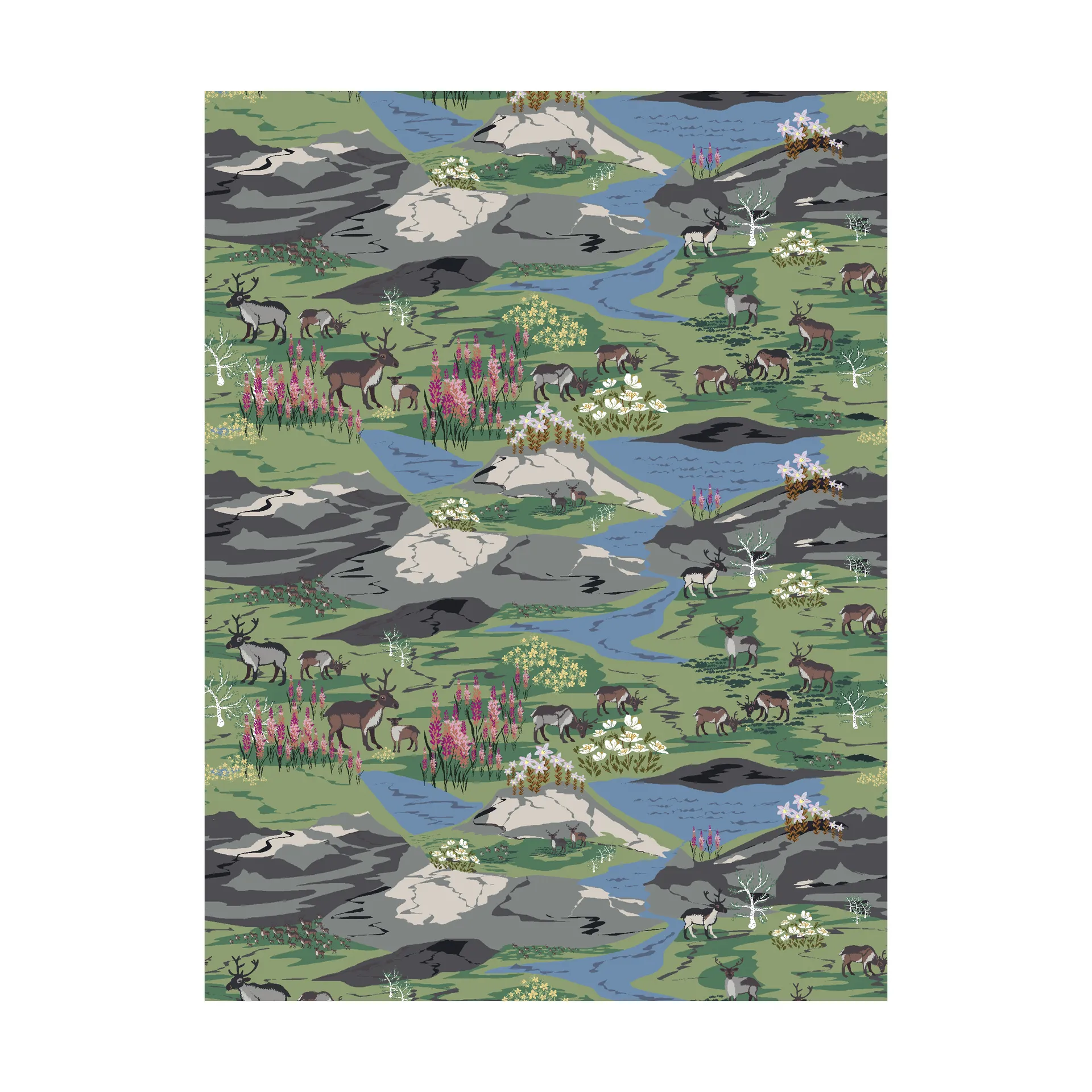 Fjällängar 纺织品, 绿色 Arvidssons Textil