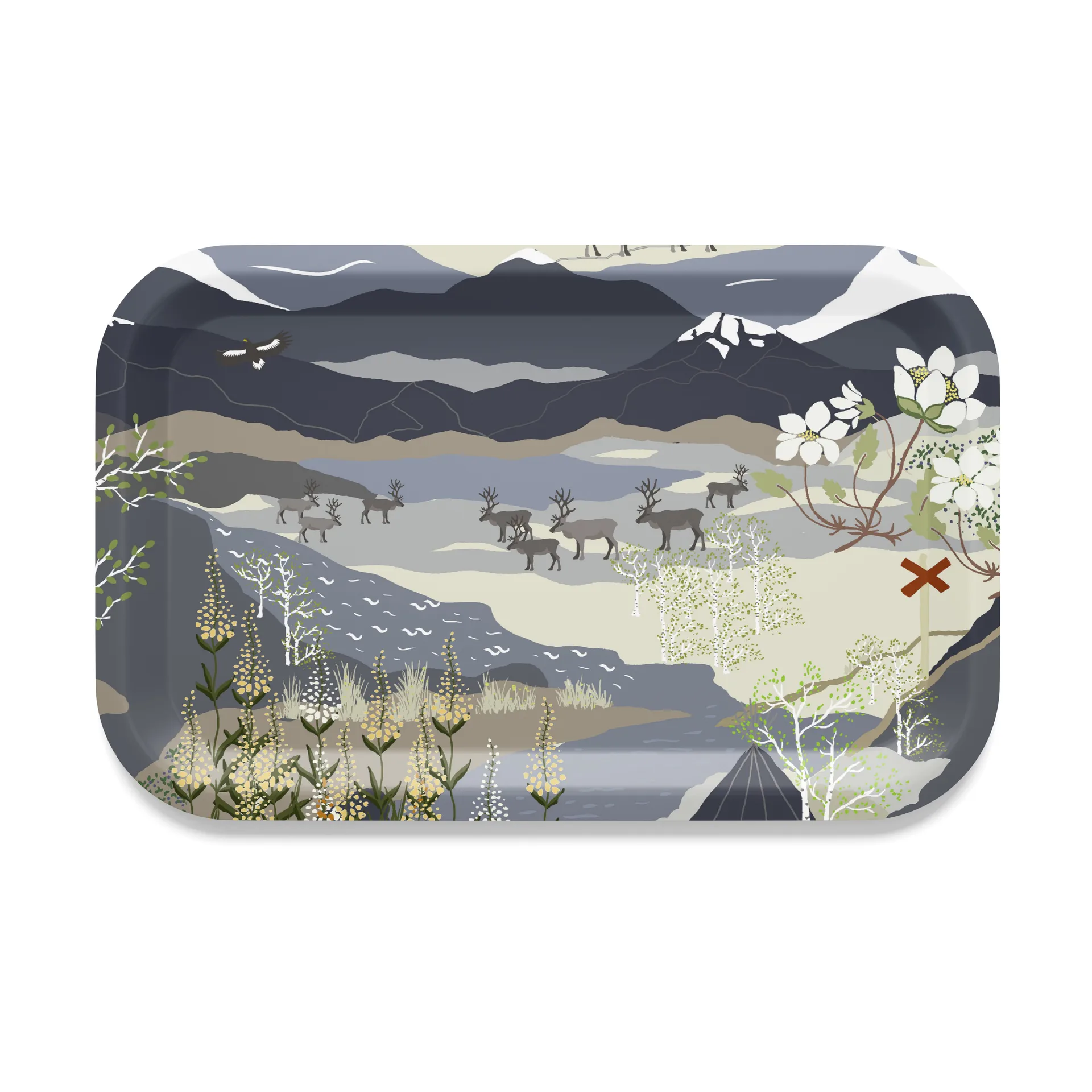 Fjällvandring 托盘 21x33 cm, Blue Arvidssons Textil