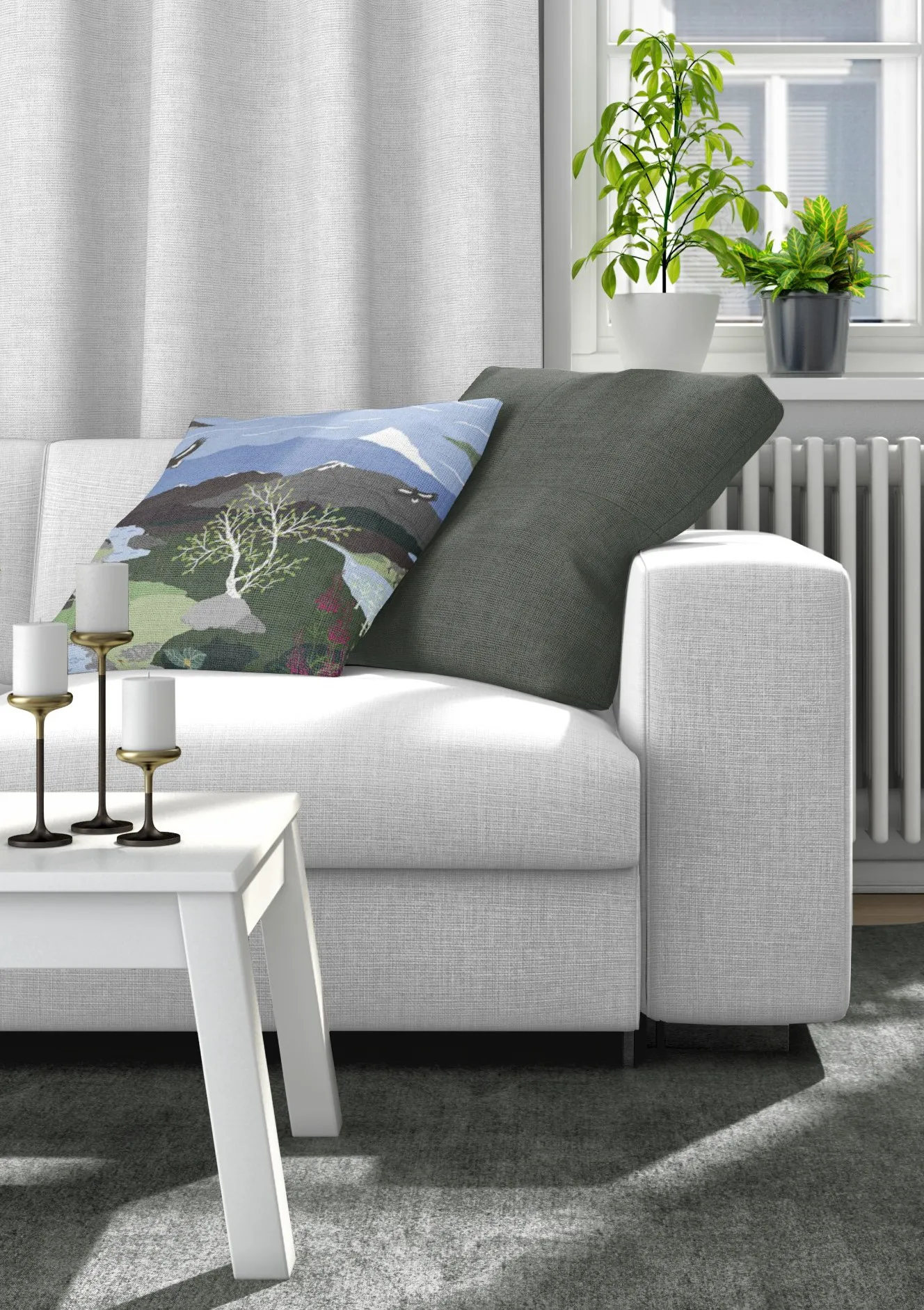 Fjällvandring 靠垫套47x47cm, 蓝色_绿色 Arvidssons Textil