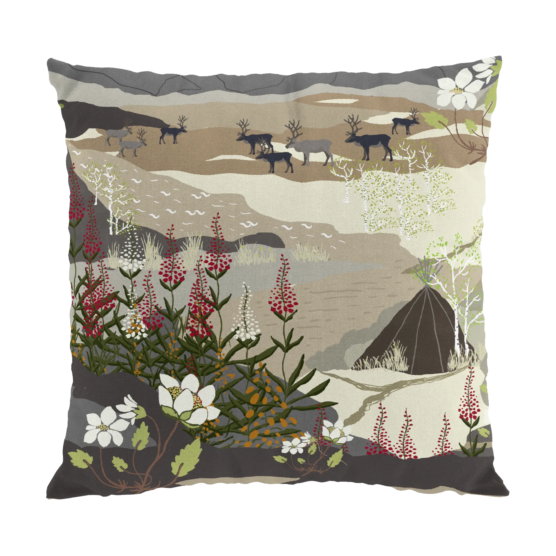 Fjällvandring 靠垫套47x47cm, 米色 Arvidssons Textil