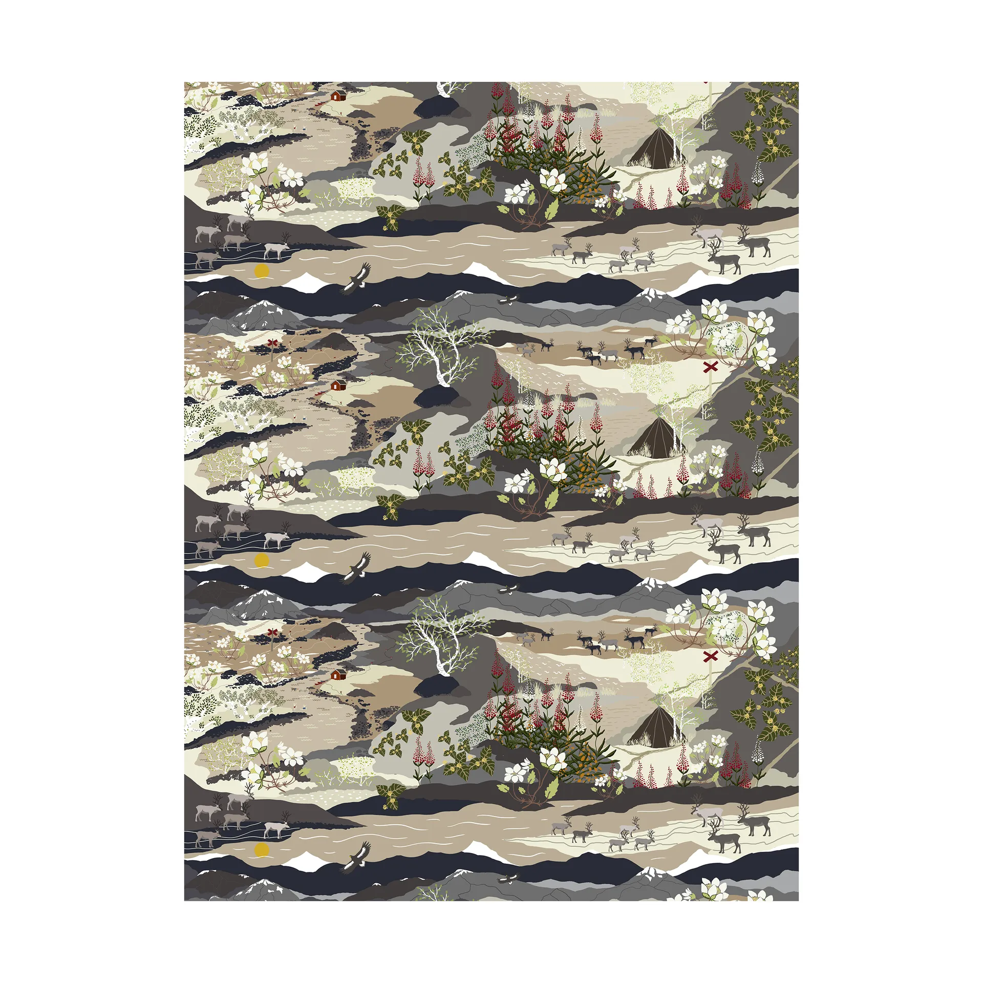 Fjällvandring 面料, 米色 Arvidssons Textil