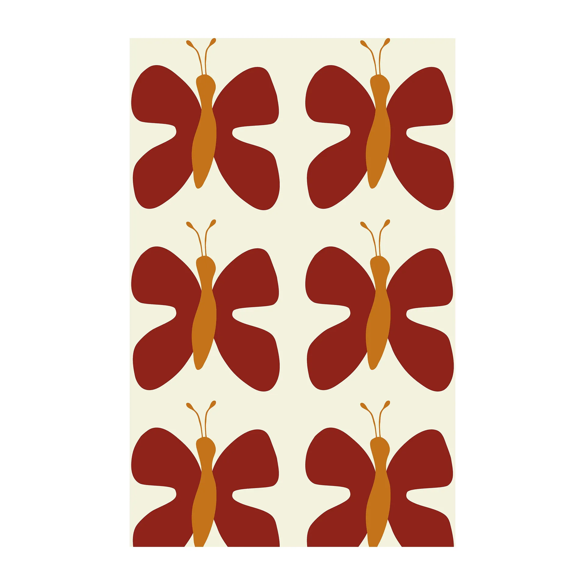 Fjäril fabric, 红色 Arvidssons Textil