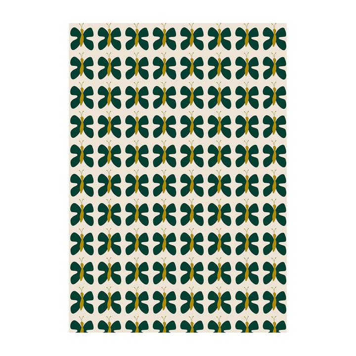 Fjäril Mini oilcloth - 绿色-黄色 - Arvidssons Textil