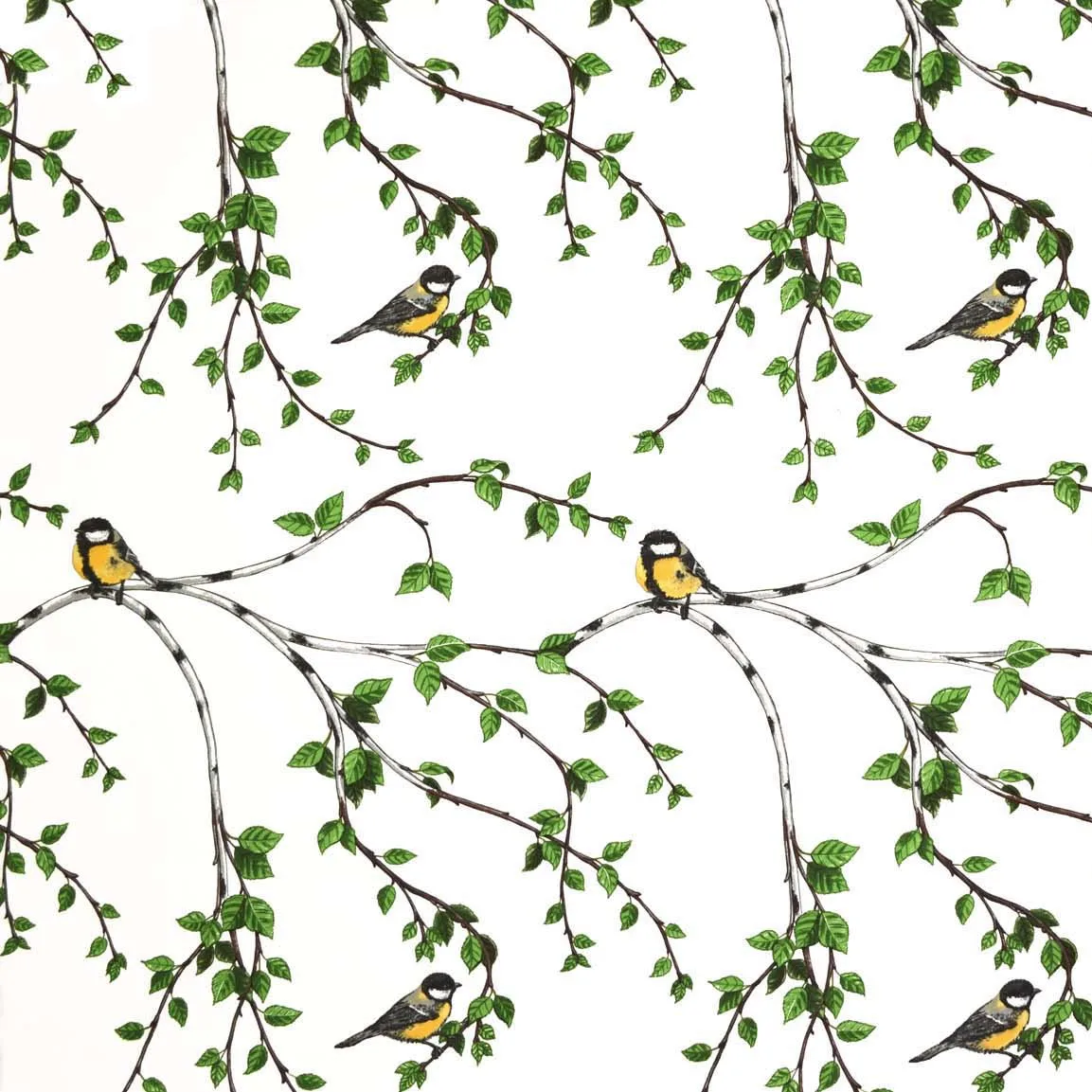 Gläntan 油布, 白色_绿色 Arvidssons Textil