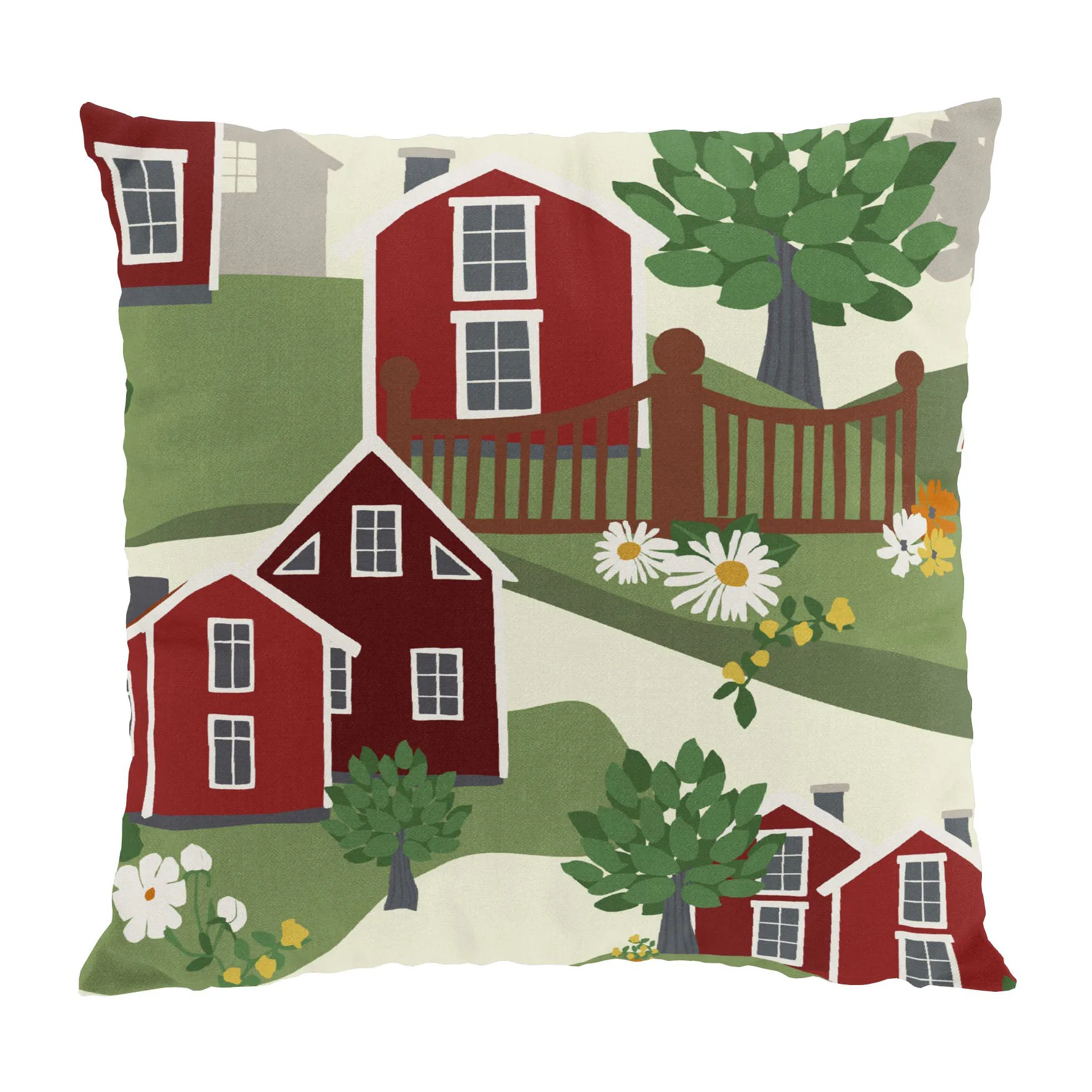 Katthult靠垫套47x47cm, 绿色红色 Arvidssons Textil