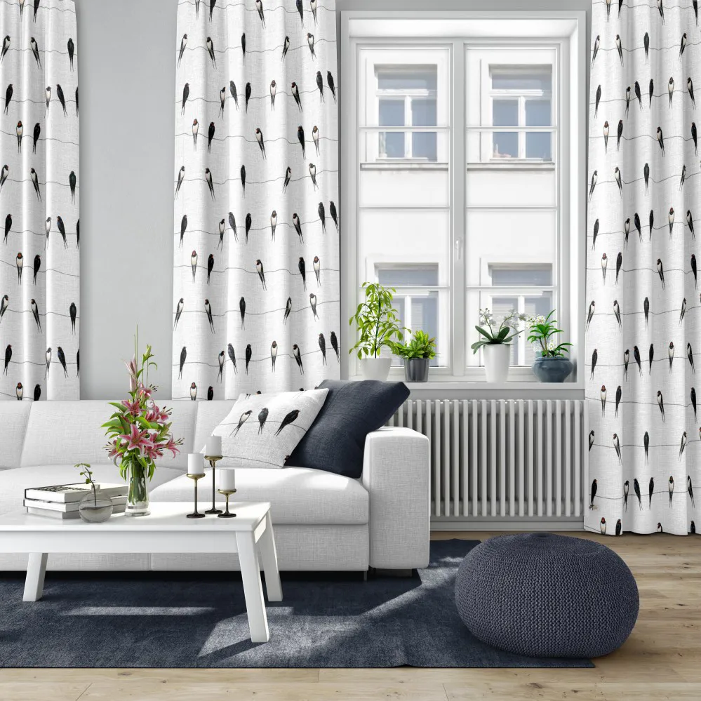 Ladusvalor 面料, 白色 Arvidssons Textil