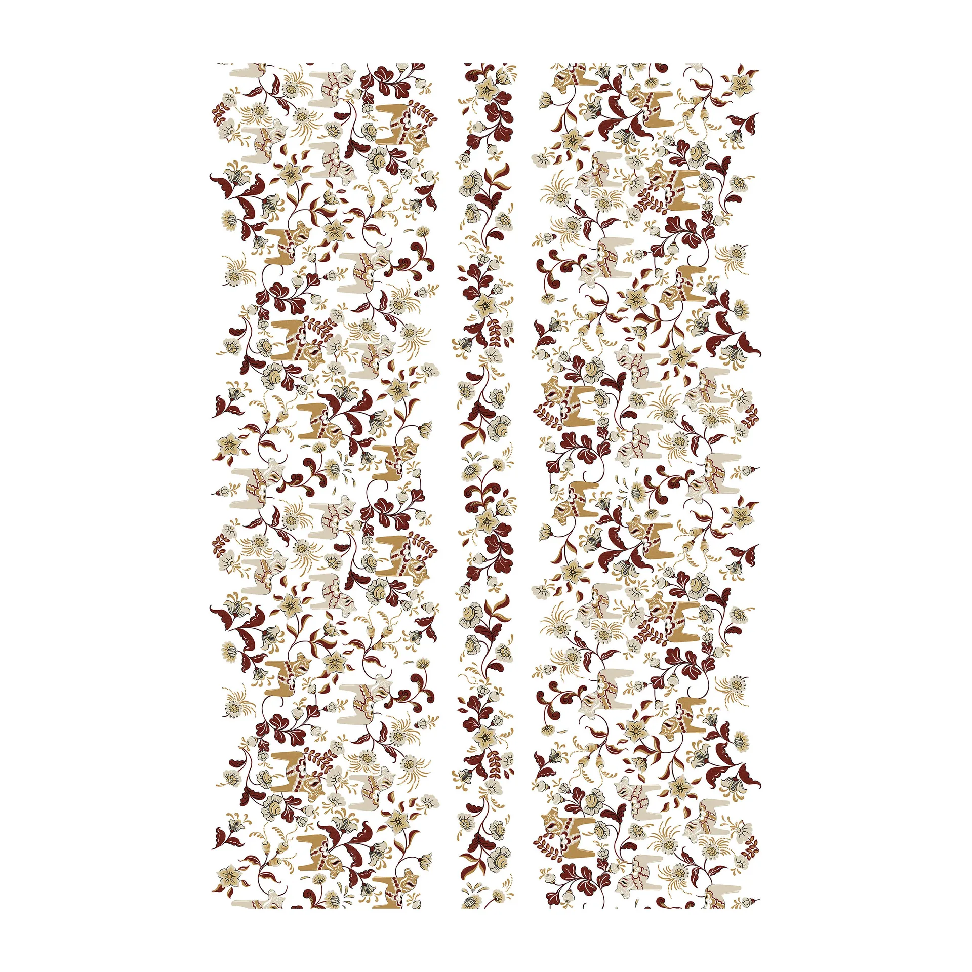 Leksand Bård fabric, 红色; 米色 Arvidssons Textil