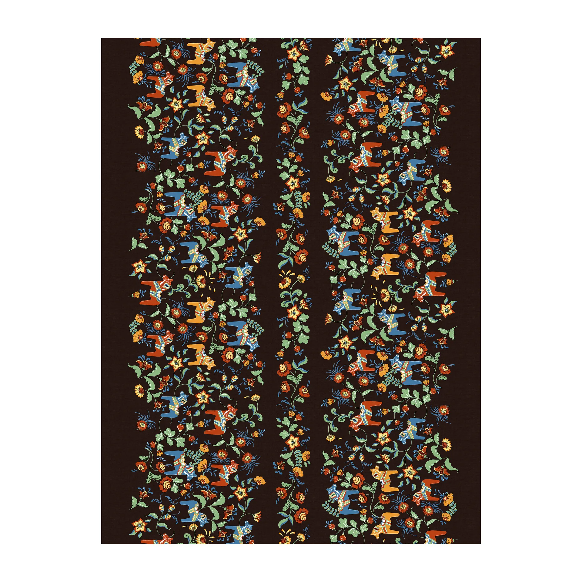 Leksand Bård fabric, 黑色 Arvidssons Textil