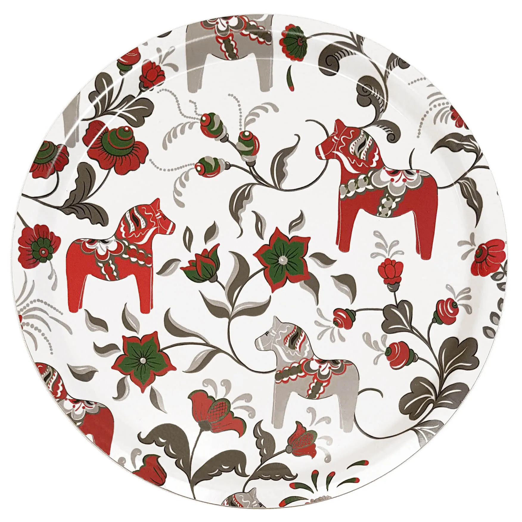 Leksand round 托盘 Ø31 cm, 酒红色 Arvidssons Textil