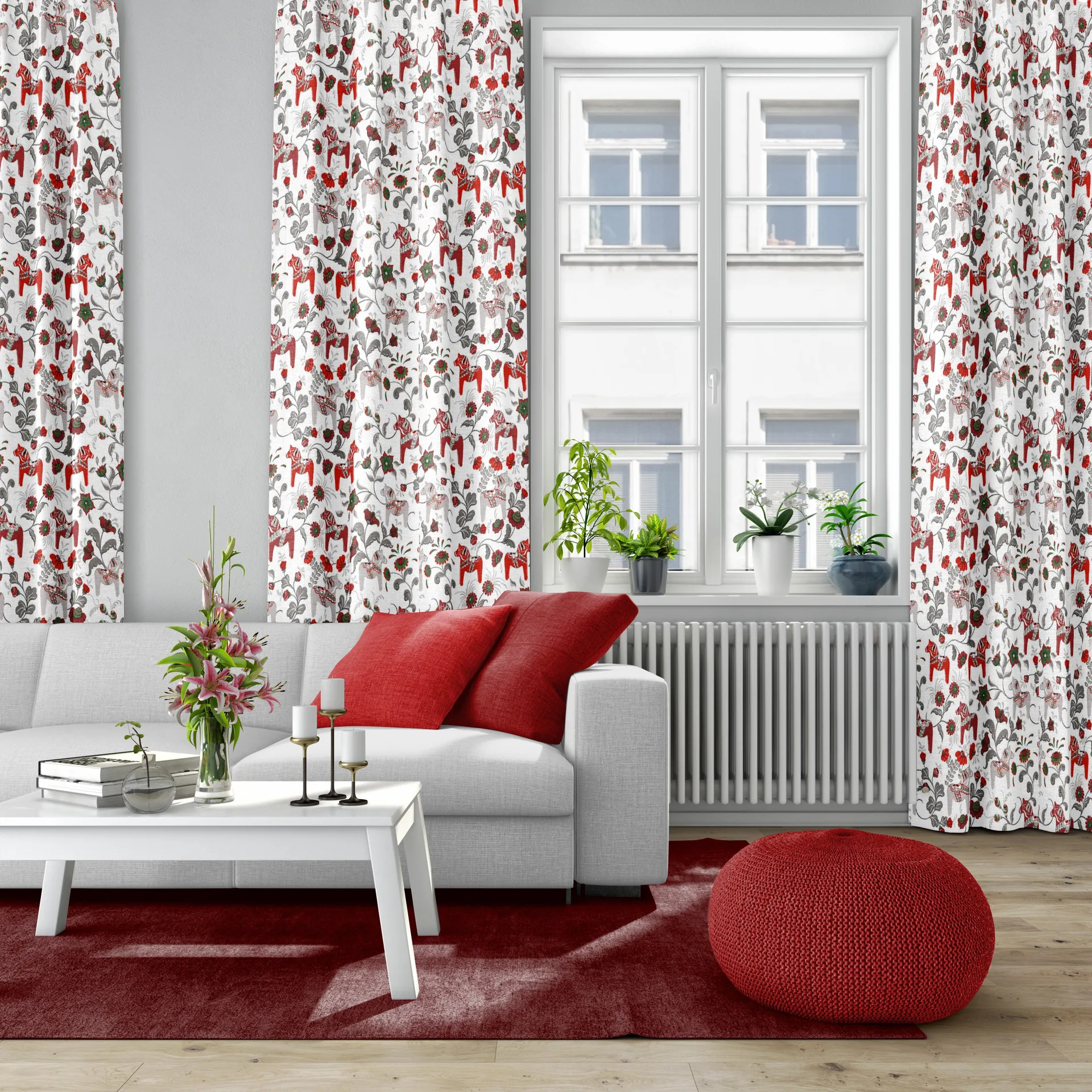 Leksand 纺织品, 酒红色 Arvidssons Textil