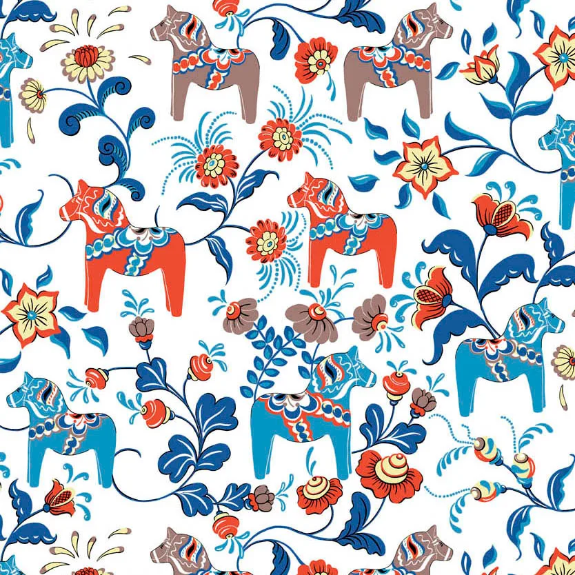 Leksand 油布, 蓝色_橙色 Arvidssons Textil