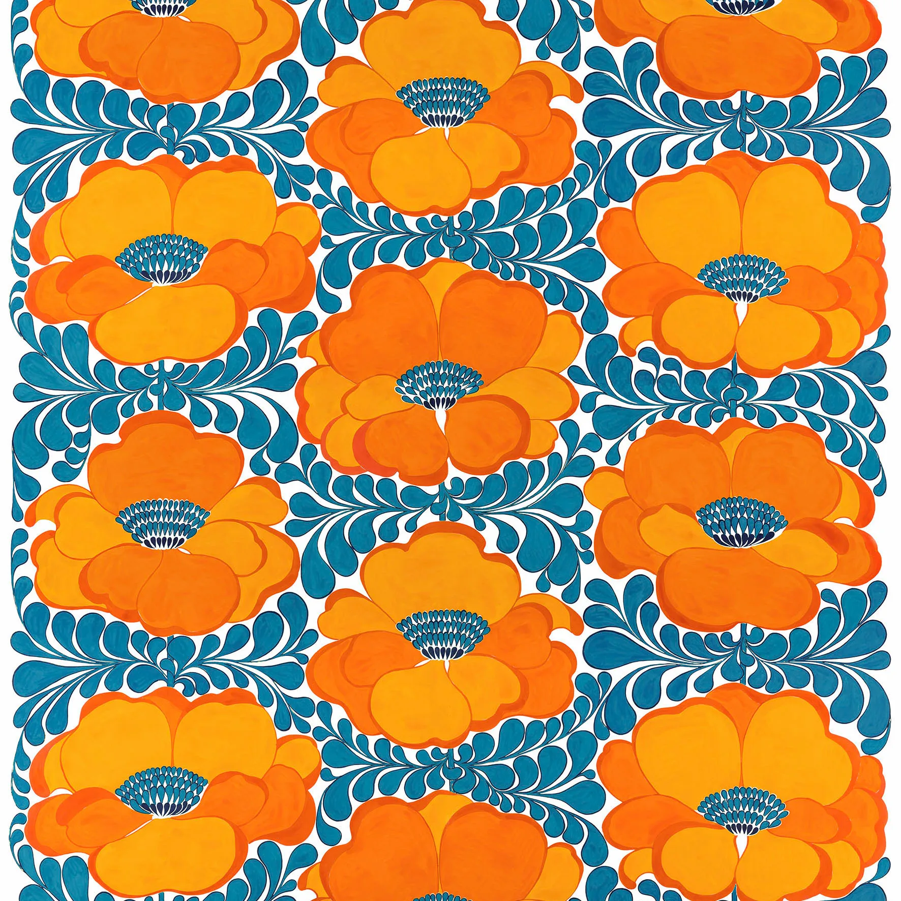 Love 面料, 蓝色_橙色 Arvidssons Textil