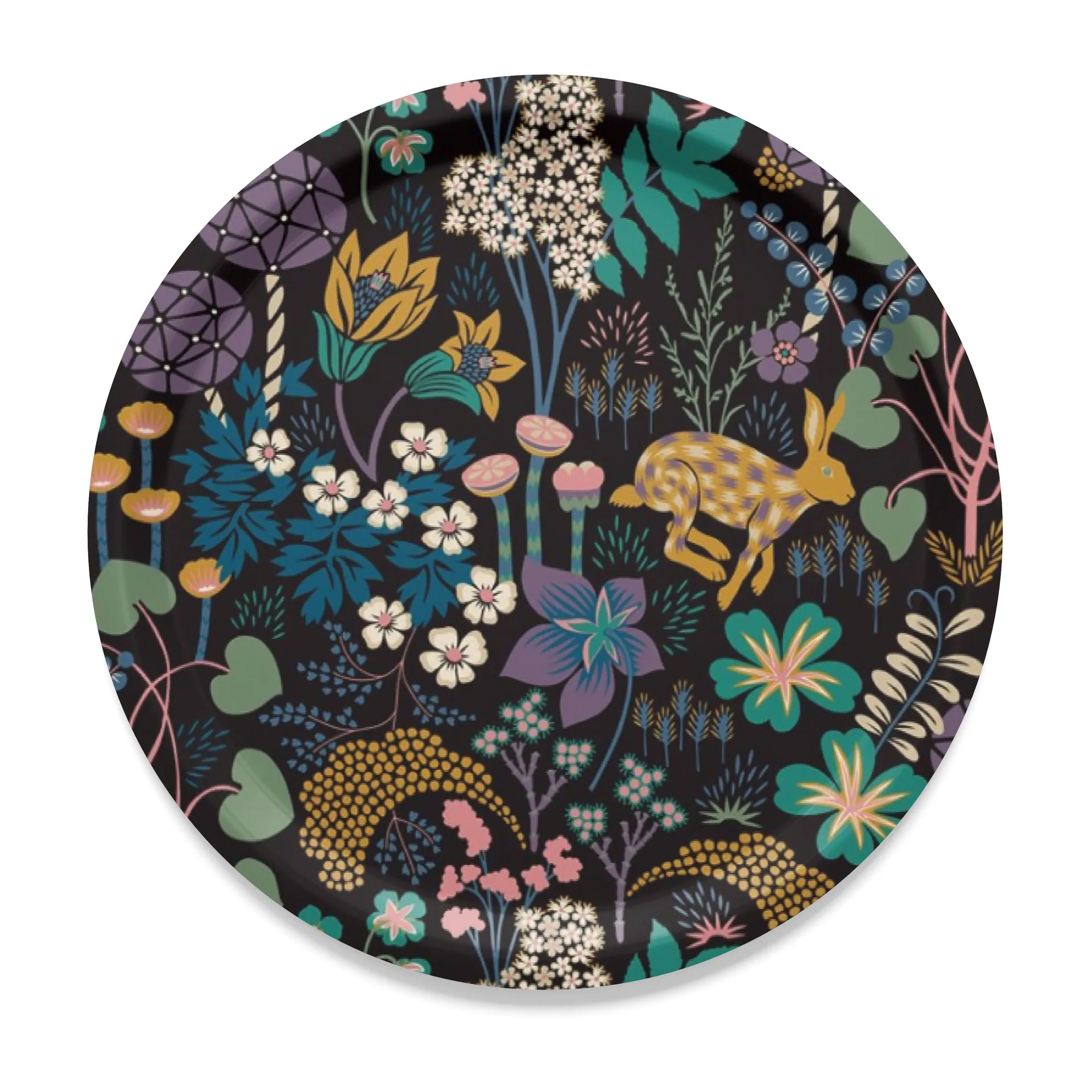 Lyckeflykt 托盘 Ø31 cm, 黑色 Arvidssons Textil