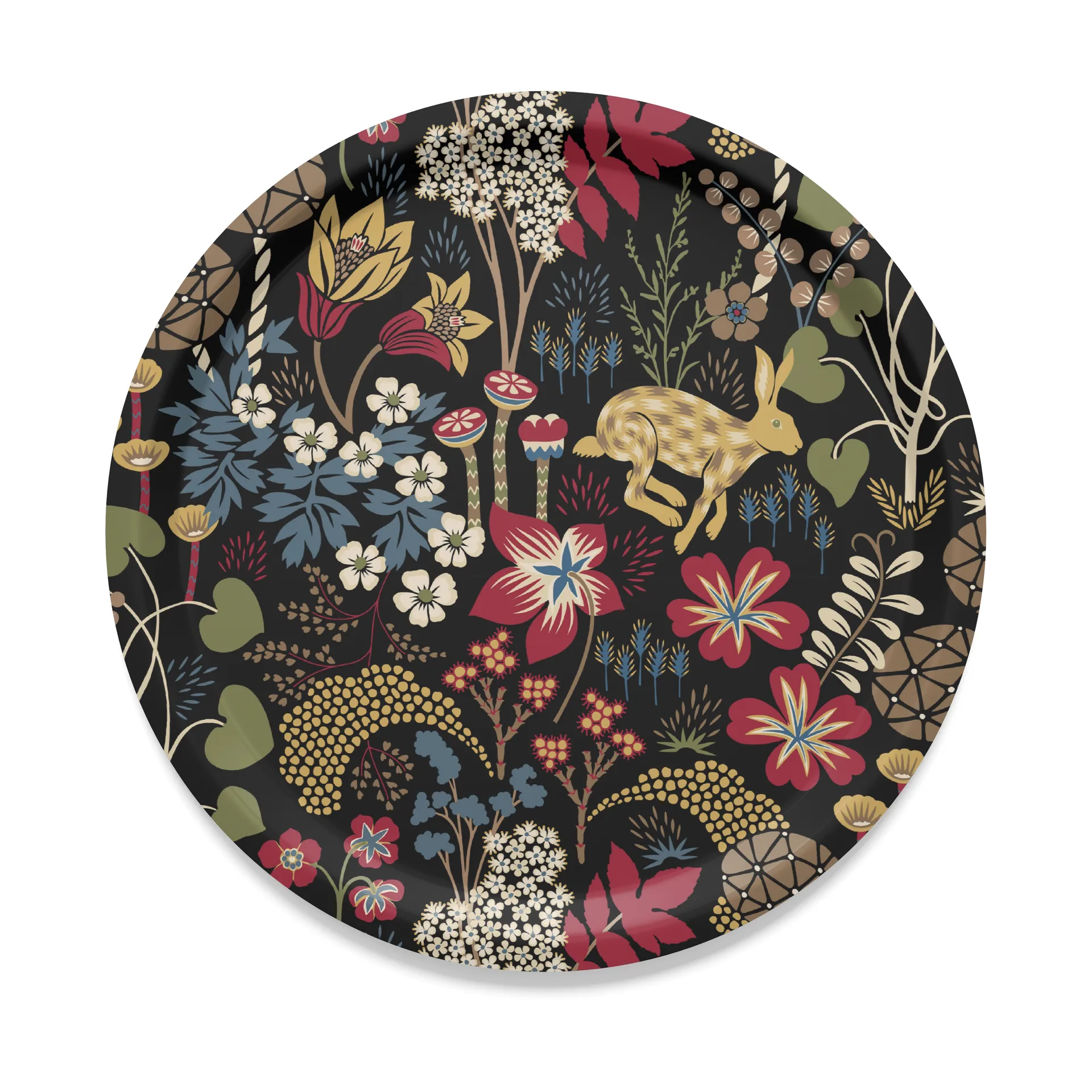 Lyckeflykt 托盘 Ø31cm, 红色_棕色 Arvidssons Textil