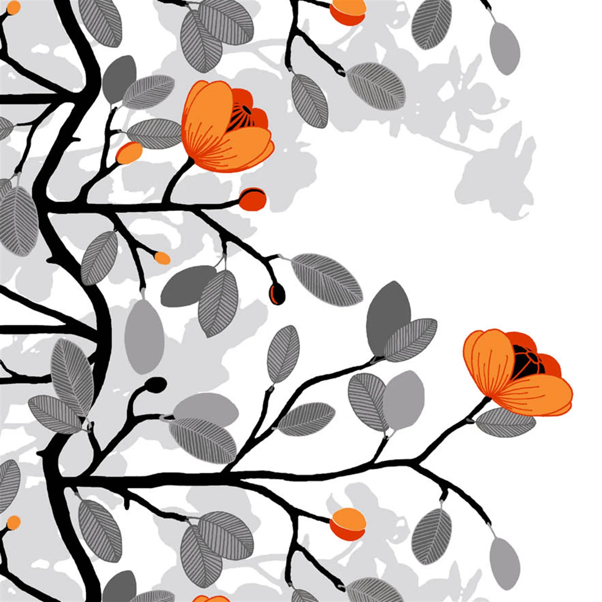 Ofelia 纺织品 (fabric), 橘色 Arvidssons Textil