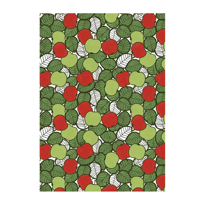 Päppel面料 - 绿色红色 - Arvidssons Textil