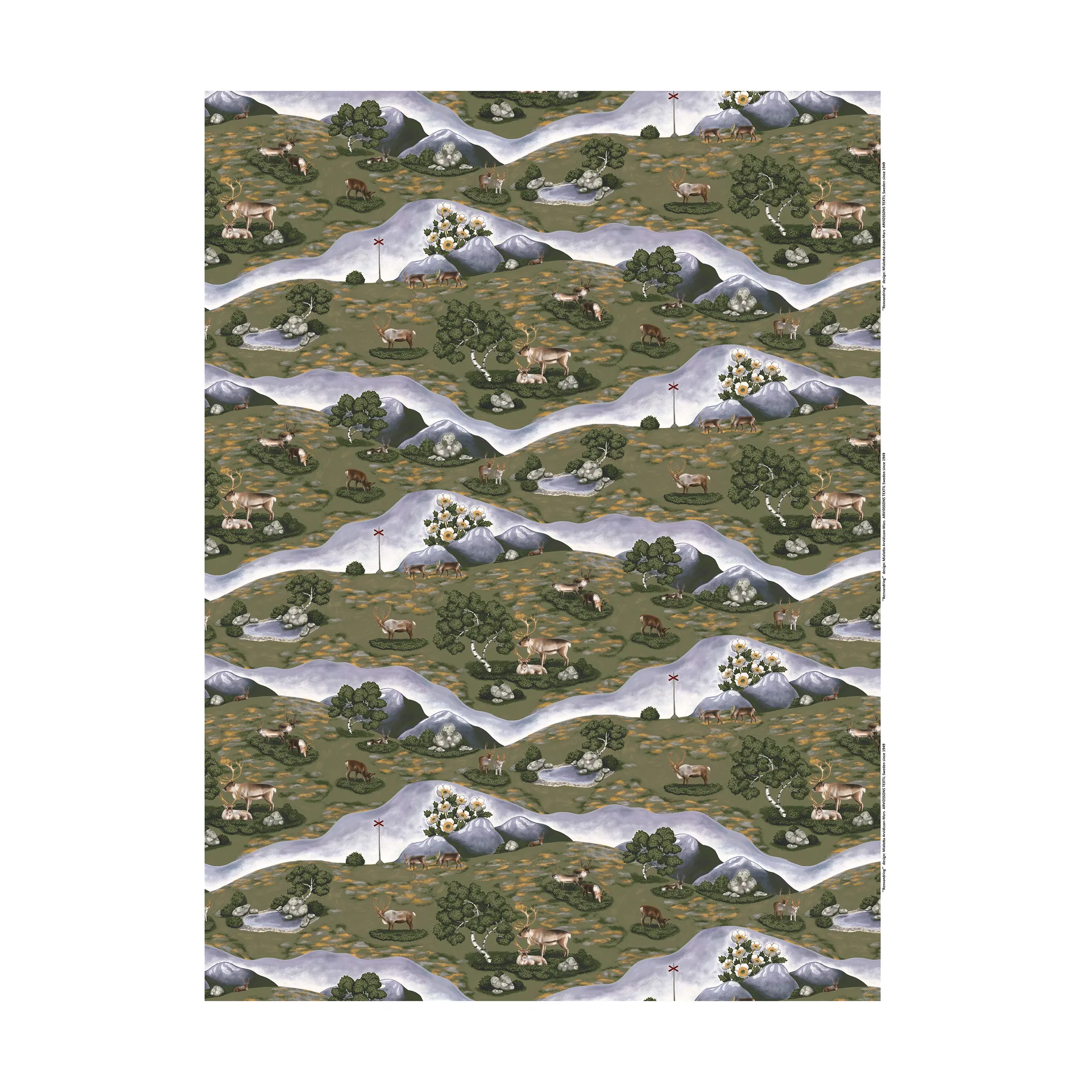 Renvandring 纺织品, Dark green Arvidssons Textil