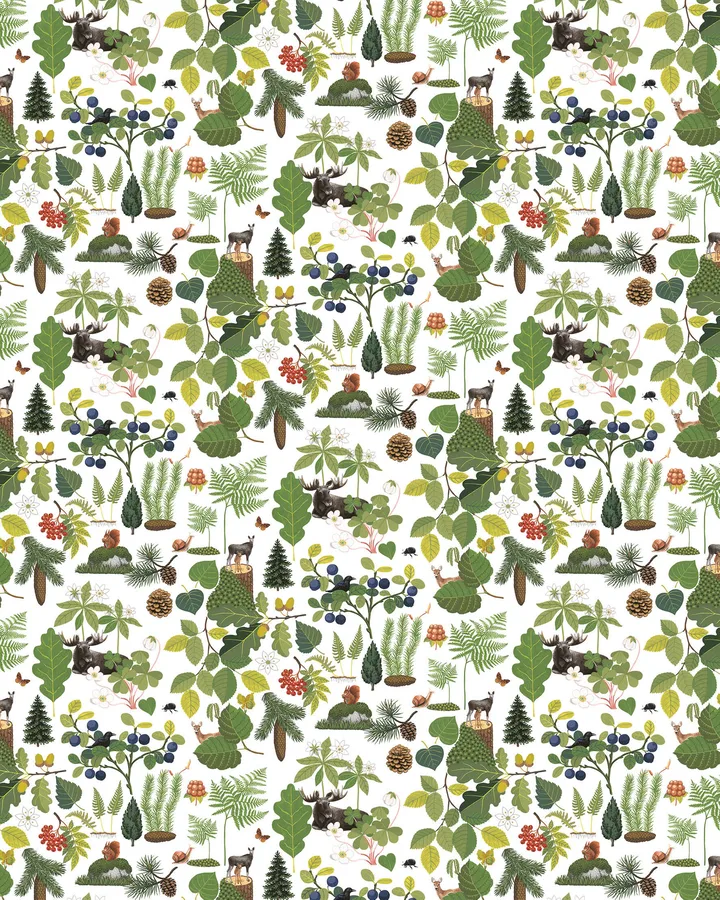 Skogsliv油布 - 绿色 - Arvidssons Textil