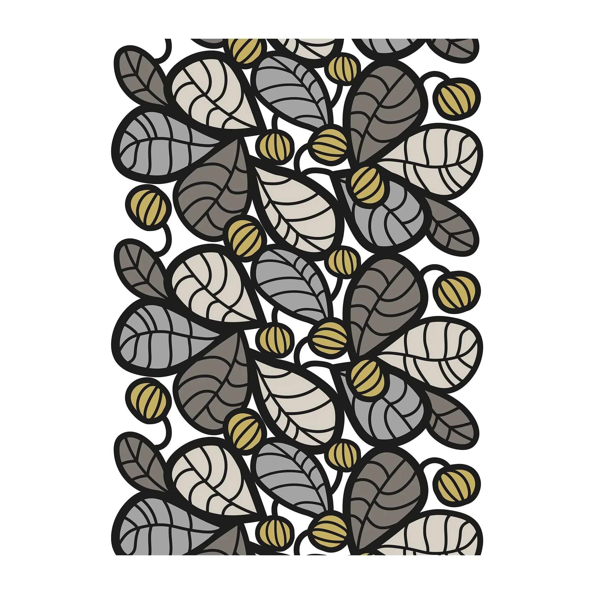 Snöbär fabric, 灰色 Arvidssons Textil