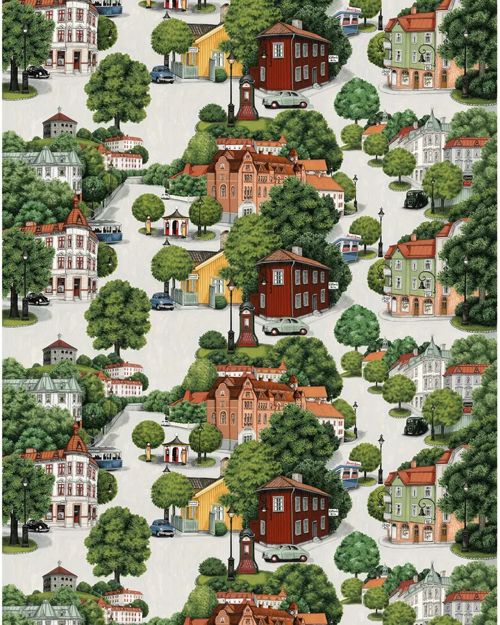 Sommarstad面料 - 绿色 - Arvidssons Textil