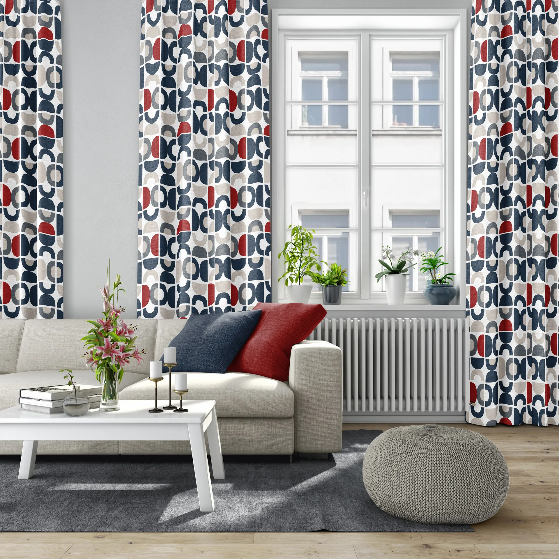 Spiral Dance 纺织品, 蓝色 Arvidssons Textil