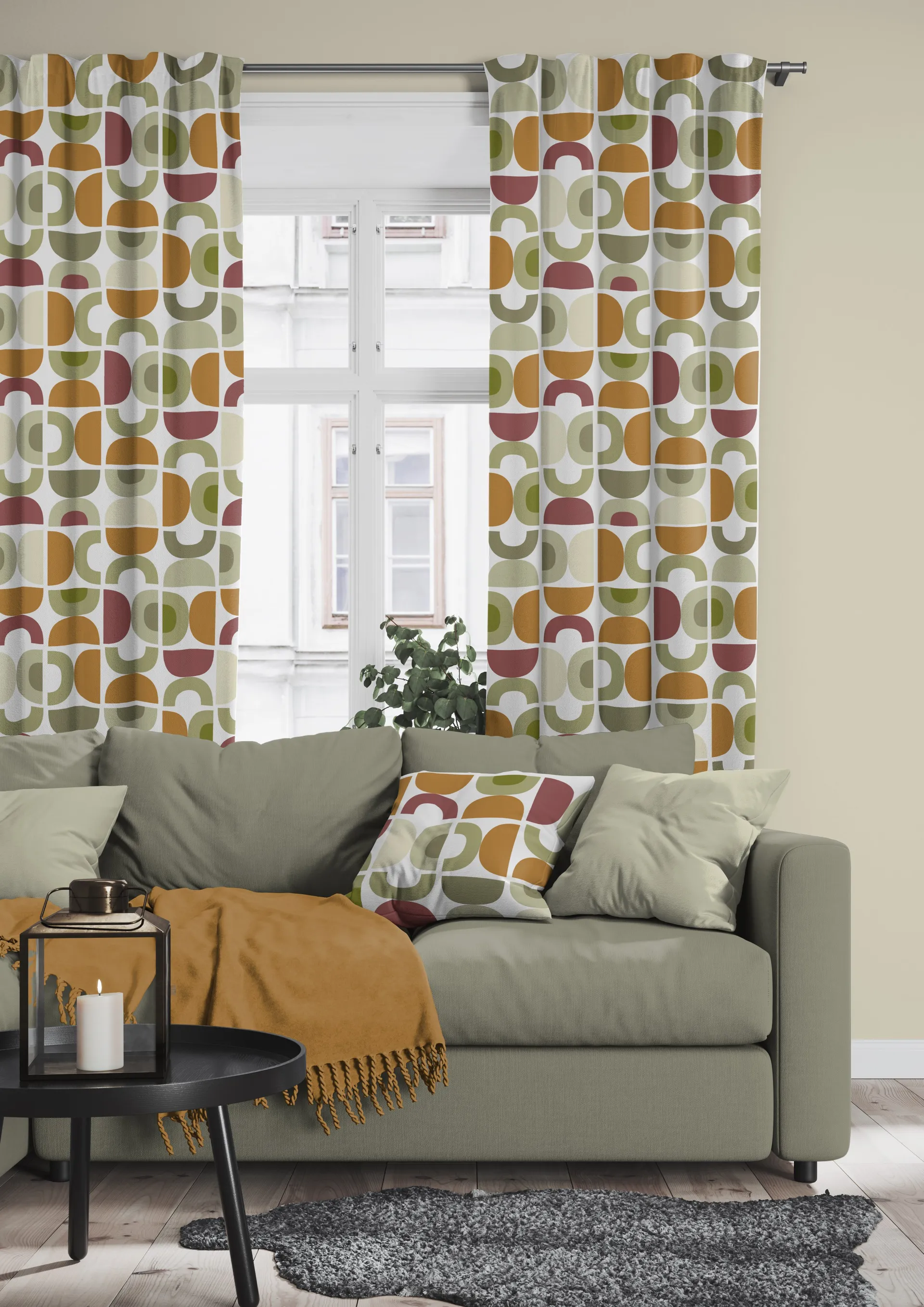 Spiraldans 靠枕套 47x47 cm, 米色 Arvidssons Textil