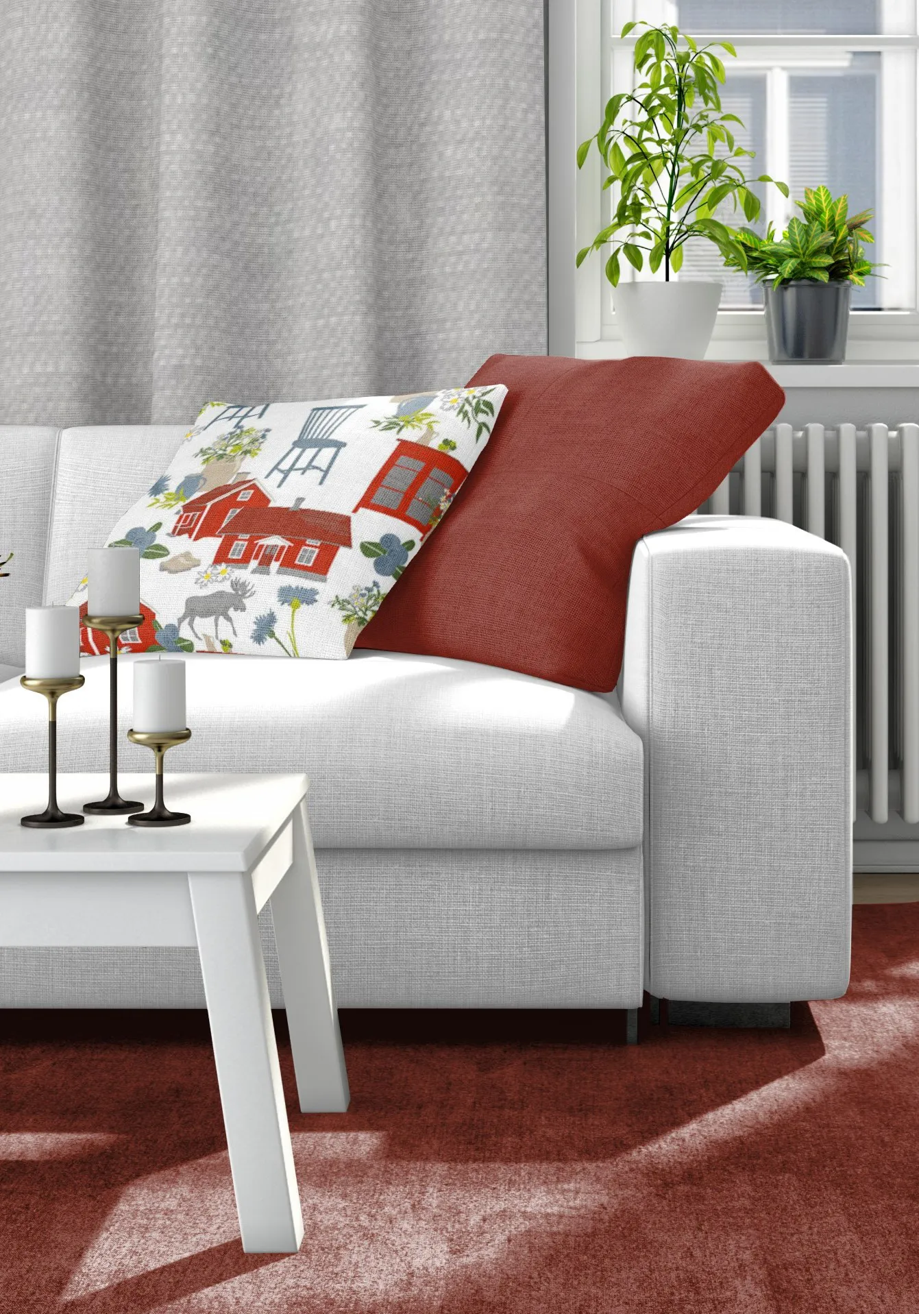 Strövtåg枕套47x47cm, 红色 Arvidssons Textil