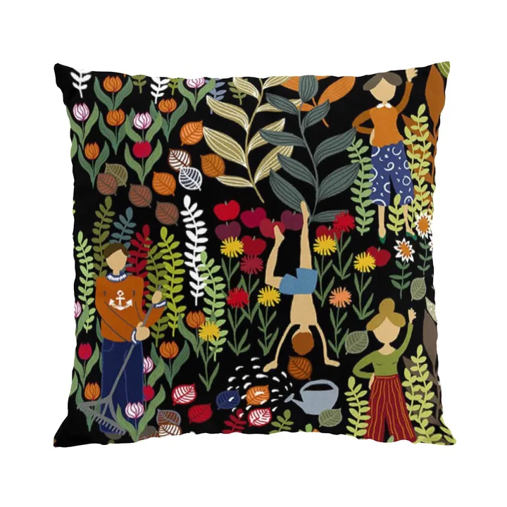 Trädgård 靠垫套47x47cm - 黑色_多色 - Arvidssons Textil