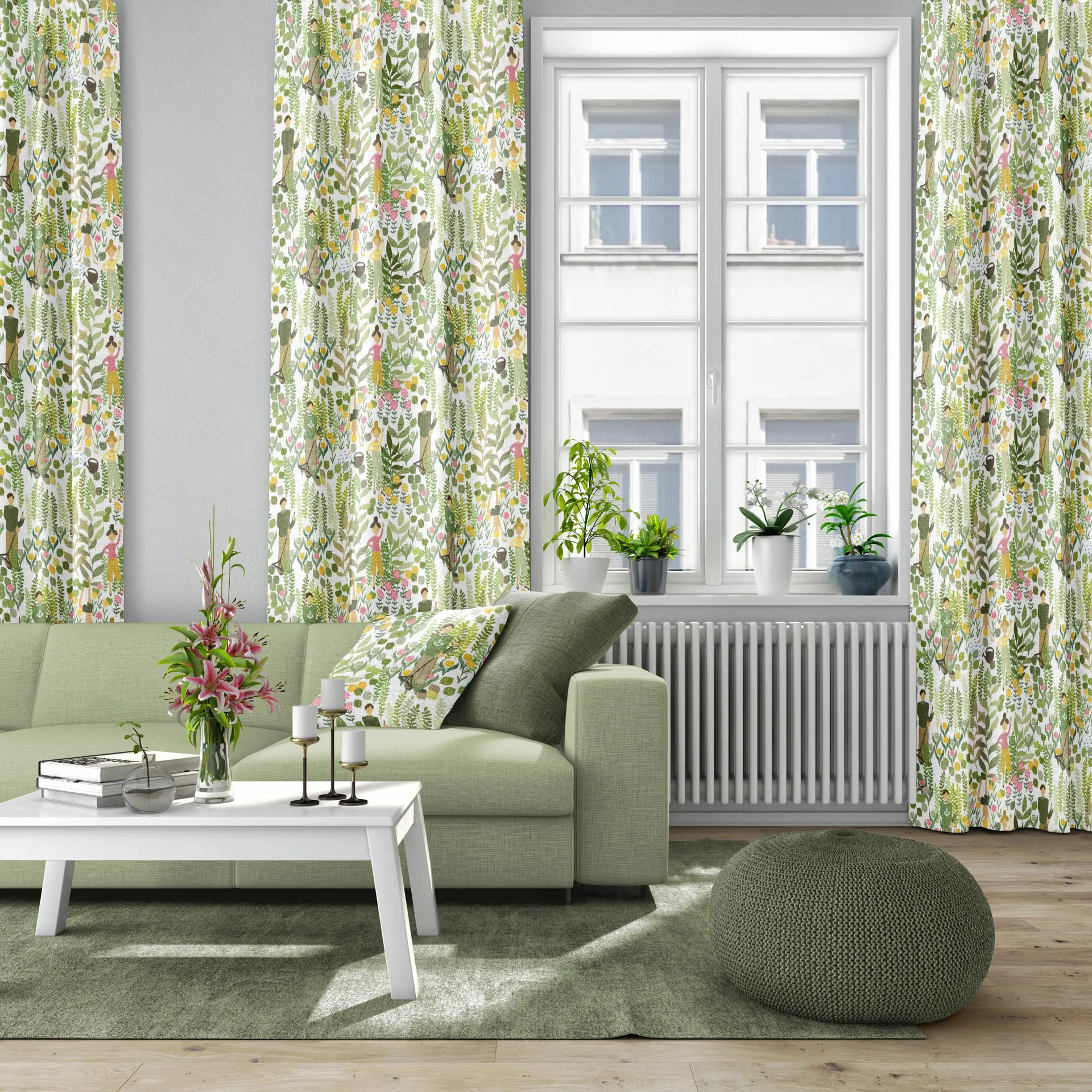 Trädgård 靠垫套47x47cm, 绿色 Arvidssons Textil