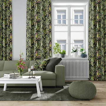 Trädgård 靠垫套47x47cm - 黑色_绿色 - Arvidssons Textil