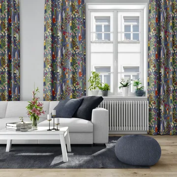 Trädgård 面料 - 蓝色 - Arvidssons Textil