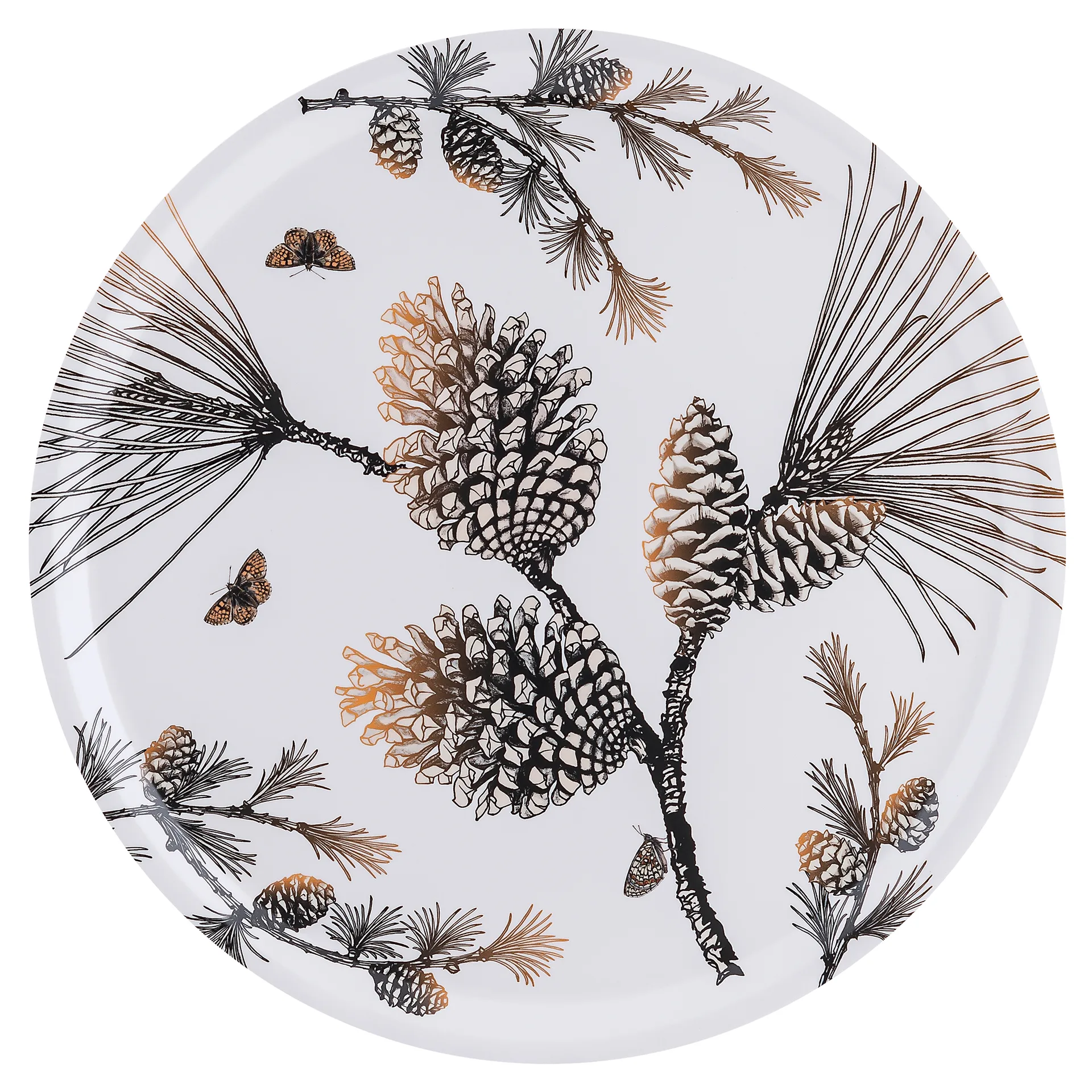 Pine Cone 托盘 Ø 38 cm, Cotton 白色 Åry Home